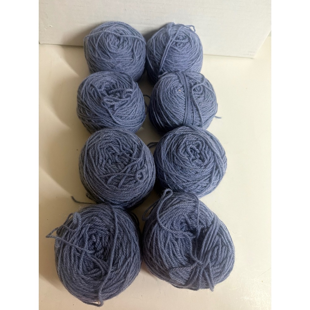 Shetland Waterproof Impermeabile Blue British Wool Mohair Yarn 8 Skeins Italy